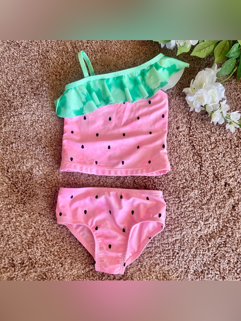 Pink Fruit Baby Two-Piece Swim Set